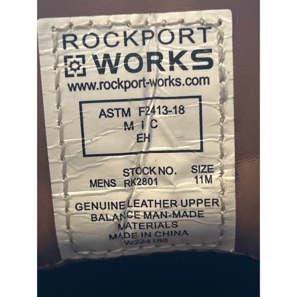 Men's Rockport Works Prestige Point Chukka Steel Toe Boots Beeswax Brown 11M - Picture 7 of 16